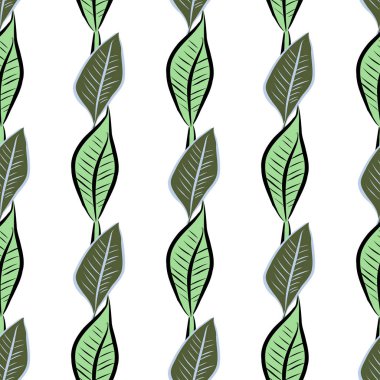 Dikişsiz el yaprakları illüstrasyonlar arka plan, iyi grafik tasarım, duvar kağıtları veya kitapçıklar için çekilmiş. Karikatür tarzı vektör grafiği.