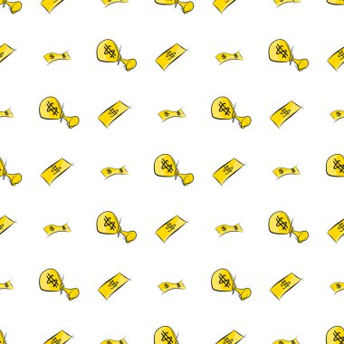 Sorunsuz para veya para illüstrasyonlar arka plan. Karikatür tarzı vektör grafiği.