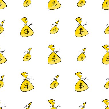 Sorunsuz imkanı dekoratif el çekilmiş para veya para sanat illüstrasyonlar. Tasarım doku ve arka plan için iyi. Karikatür tarzı vektör grafiği.