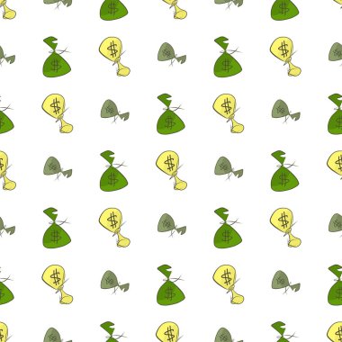 Sorunsuz para veya para illüstrasyonlar arka plan. Karikatür tarzı vektör grafiği.