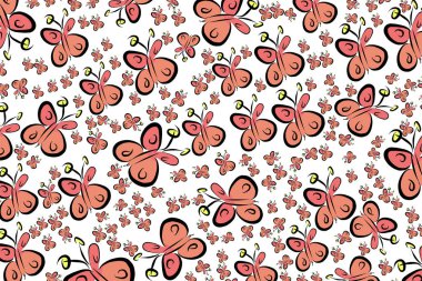 Soyut kelebek illüstrasyonlar arka plan. Karikatür tarzı vektör grafiği.