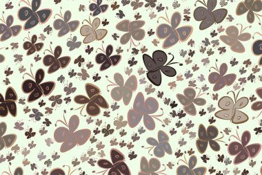 Dekoratif el Kelebek Sanat resimler çekilmiş. Tasarım doku ve arka plan için iyi. Karikatür tarzı vektör grafiği.