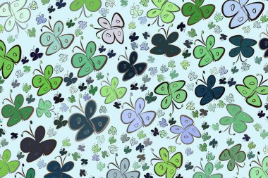 Soyut kelebek illüstrasyonlar arka plan. Karikatür tarzı vektör grafiği.