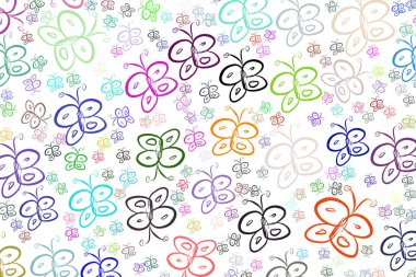 Soyut çizimler kelebek, kavramsal. Tasarım arka plan için iyi. Karikatür tarzı vektör grafiği.