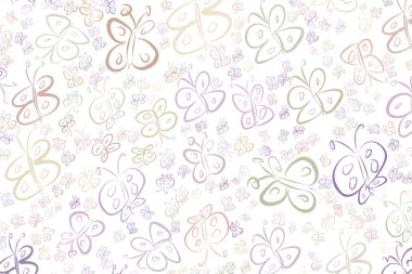 El kelebek illüstrasyonlar arka plan, iyi grafik tasarım, duvar kağıtları veya kitapçıklar için çekilmiş. Karikatür tarzı vektör grafiği.