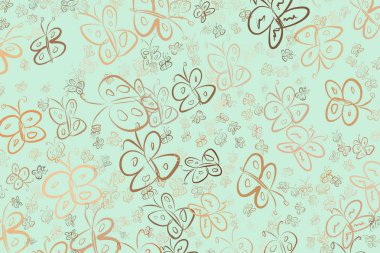 Kelebek illüstrasyonlar arka plan soyut, elle çizilmiş. Karikatür tarzı vektör grafiği.