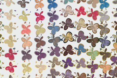 El kelebek illüstrasyonlar arka plan, iyi grafik tasarım, duvar kağıtları veya kitapçıklar için çekilmiş. Karikatür tarzı vektör grafiği.