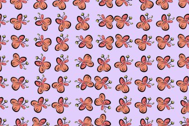 Kelebek illüstrasyonlar arka plan soyut, elle çizilmiş. Karikatür tarzı vektör grafiği.