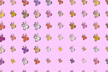 Kelebek çizimleri. Web sayfası, duvar kağıdı, grafik tasarım, katalog, doku veya arka plan için iyi. Karikatür tarzı vektör grafiği.