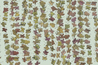 Kelebek çizimleri. Web sayfası, duvar kağıdı, grafik tasarım, katalog, doku veya arka plan için iyi. Karikatür tarzı vektör grafiği.