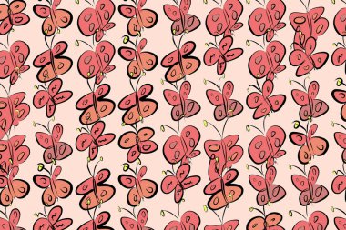 Kelebek illüstrasyonlar arka plan soyut, elle çizilmiş. Karikatür tarzı vektör grafiği.