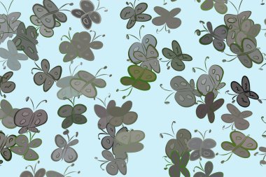 Kelebek çizimleri. Web sayfası, duvar kağıdı, grafik tasarım, katalog, doku veya arka plan için iyi. Karikatür tarzı vektör grafiği.