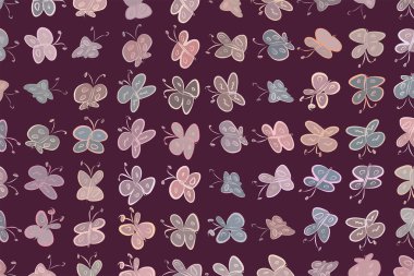 El kelebek illüstrasyonlar arka plan, iyi grafik tasarım, duvar kağıtları veya kitapçıklar için çekilmiş. Karikatür tarzı vektör grafiği.