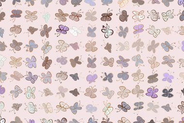 Kelebek çizimleri. Web sayfası, duvar kağıdı, grafik tasarım, katalog, doku veya arka plan için iyi. Karikatür tarzı vektör grafiği.