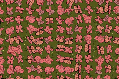 El kelebek illüstrasyonlar arka plan, iyi grafik tasarım, duvar kağıtları veya kitapçıklar için çekilmiş. Karikatür tarzı vektör grafiği.