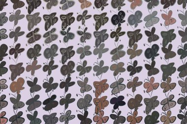 Kelebek illüstrasyonlar arka plan soyut, elle çizilmiş. Karikatür tarzı vektör grafiği.