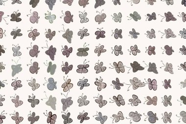 Kelebek çizimleri. Web sayfası, duvar kağıdı, grafik tasarım, katalog, doku veya arka plan için iyi. Karikatür tarzı vektör grafiği.