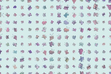 Soyut kelebek illüstrasyonlar arka plan. Karikatür tarzı vektör grafiği.