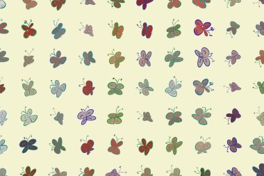 Kelebek illüstrasyonlar arka plan soyut, elle çizilmiş. Karikatür tarzı vektör grafiği.