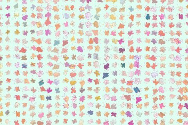 Kelebek çizimleri. Web sayfası, duvar kağıdı, grafik tasarım, katalog, doku veya arka plan için iyi. Karikatür tarzı vektör grafiği.