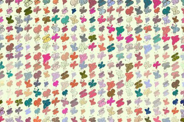 Kelebek illüstrasyonlar arka plan soyut, elle çizilmiş. Karikatür tarzı vektör grafiği.