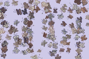 Soyut kelebek illüstrasyonlar arka plan. Karikatür tarzı vektör grafiği.