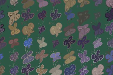 Kelebek illüstrasyonlar arka plan soyut, elle çizilmiş. Karikatür tarzı vektör grafiği.