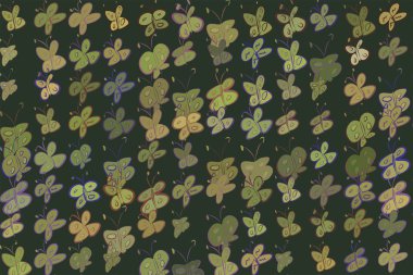 Kelebek illüstrasyonlar arka plan soyut, elle çizilmiş. Karikatür tarzı vektör grafiği.