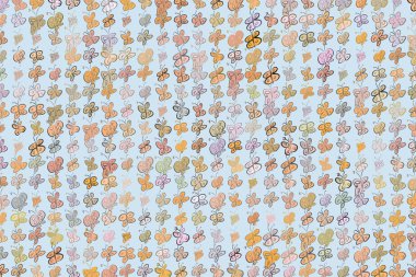 Kelebek çizimleri. Web sayfası, duvar kağıdı, grafik tasarım, katalog, doku veya arka plan için iyi. Karikatür tarzı vektör grafiği.