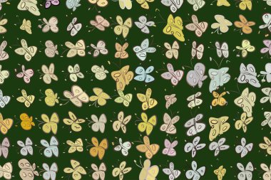 El kelebek illüstrasyonlar arka plan, iyi grafik tasarım, duvar kağıtları veya kitapçıklar için çekilmiş. Karikatür tarzı vektör grafiği.