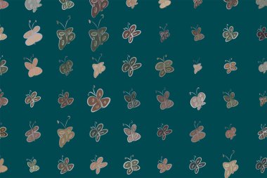 Kelebek illüstrasyonlar arka plan soyut, elle çizilmiş. Karikatür tarzı vektör grafiği.