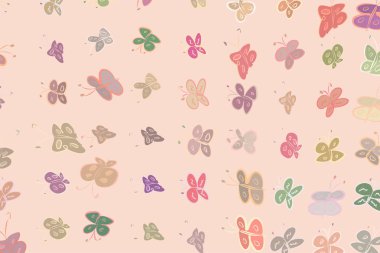 Kelebek illüstrasyonlar arka plan soyut, elle çizilmiş. Karikatür tarzı vektör grafiği.