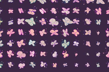 Soyut kelebek illüstrasyonlar arka plan. Karikatür tarzı vektör grafiği.