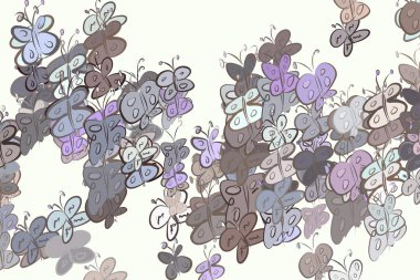 Soyut kelebek illüstrasyonlar arka plan. Karikatür tarzı vektör grafiği.