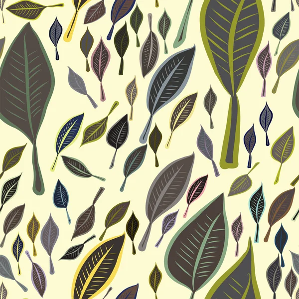 Sorunsuz dekoratif elle çizilmiş sanat illüstrasyonlar bırakır. Tasarım doku ve arka plan için iyi. Karikatür tarzı vektör grafiği.