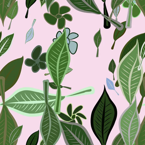 Yaprak ve çiçek, kavramsal sorunsuz soyut resimler. Tasarım arka plan için iyi. Karikatür tarzı vektör grafiği.