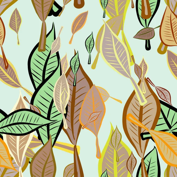 Sorunsuz dekoratif elle çizilmiş sanat illüstrasyonlar bırakır. Tasarım doku ve arka plan için iyi. Karikatür tarzı vektör grafiği.