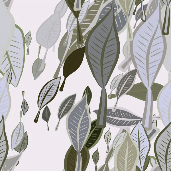 Yaprakların sorunsuz illüstrasyonlar. Web sayfası, duvar kağıdı, grafik tasarım, katalog, doku veya arka plan için iyi. Karikatür tarzı vektör grafiği.