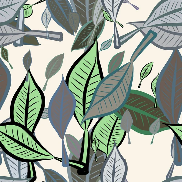 Yaprak, kavramsal sorunsuz soyut çizimler. Tasarım arka plan için iyi. Karikatür tarzı vektör grafiği.