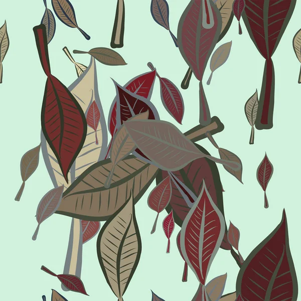 Dikişsiz el yaprakları illüstrasyonlar arka plan, iyi grafik tasarım, duvar kağıtları veya kitapçıklar için çekilmiş. Karikatür tarzı vektör grafiği.