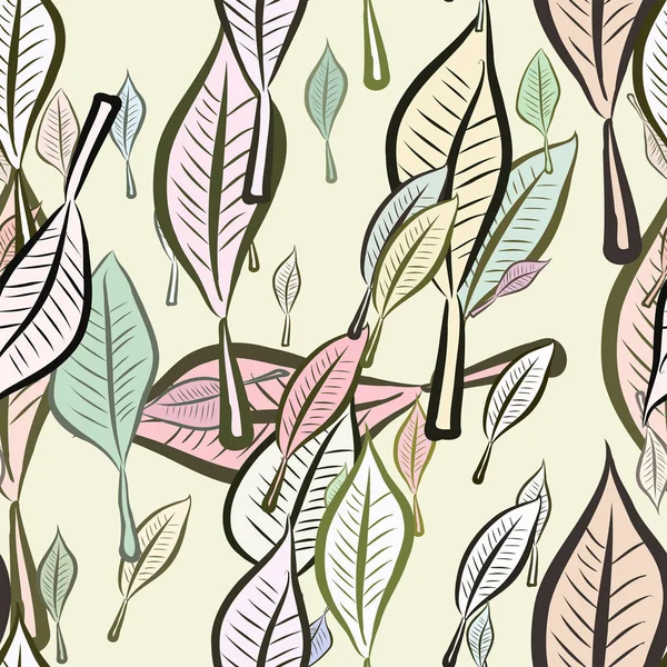 Yaprak, kavramsal sorunsuz soyut çizimler. Tasarım arka plan için iyi. Karikatür tarzı vektör grafiği.