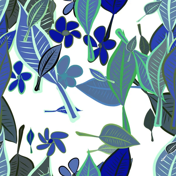 Sorunsuz dekoratif elle çizilmiş yaprak ve çiçek sanat illüstrasyonlar. Tasarım doku ve arka plan için iyi. Karikatür tarzı vektör grafiği.