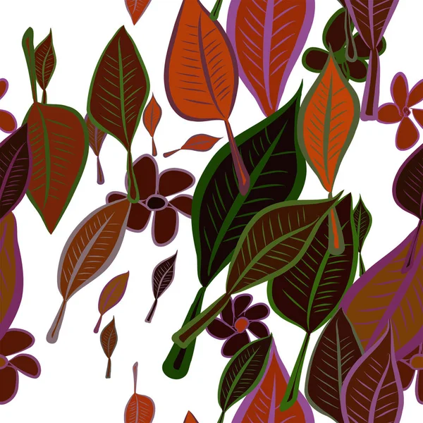 Бесшовные Абстрактные Иллюстрации Листьев Цветов Концептуальные Хороший Фон Дизайна Векторная — стоковый вектор