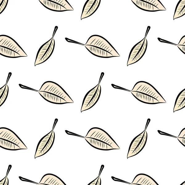 Dikişsiz el yaprakları illüstrasyonlar arka plan, iyi grafik tasarım, duvar kağıtları veya kitapçıklar için çekilmiş. Karikatür tarzı vektör grafiği.