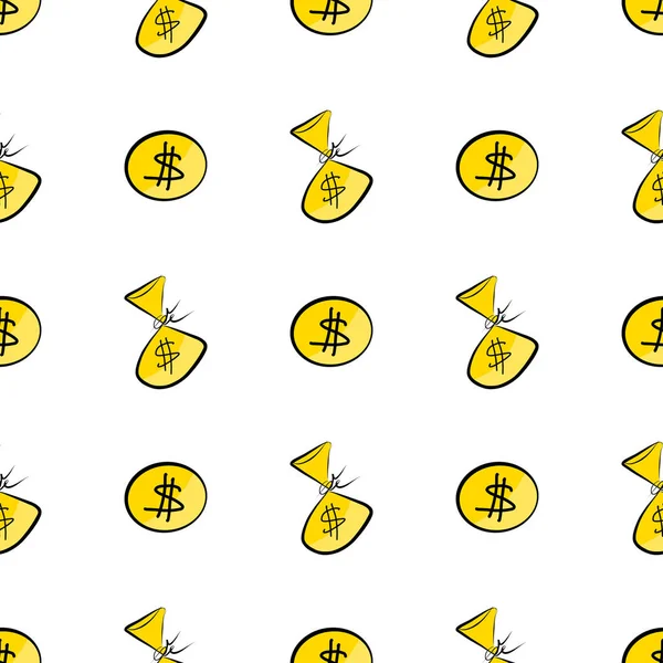 Sorunsuz para veya para illüstrasyonlar arka plan. Karikatür tarzı vektör grafiği.