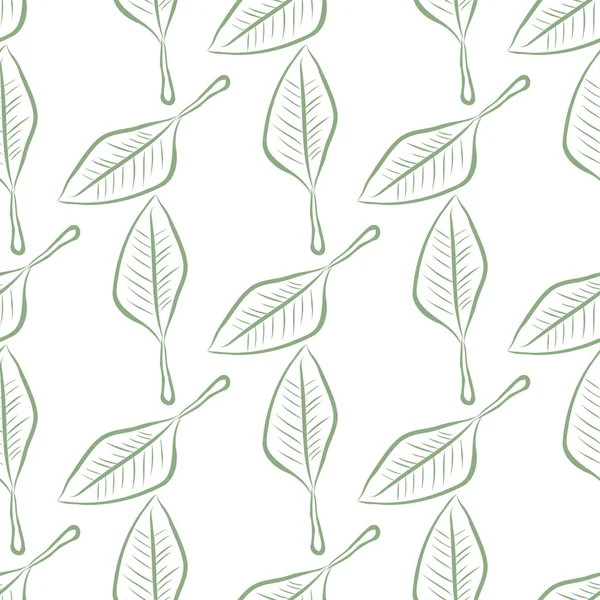 Yaprakların sorunsuz illüstrasyonlar. Web sayfası, duvar kağıdı, grafik tasarım, katalog, doku veya arka plan için iyi. Karikatür tarzı vektör grafiği.