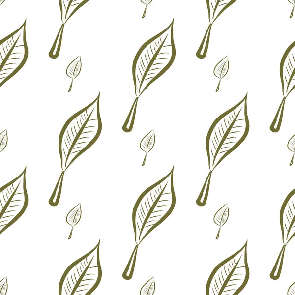 Yaprakların sorunsuz illüstrasyonlar. Web sayfası, duvar kağıdı, grafik tasarım, katalog, doku veya arka plan için iyi. Karikatür tarzı vektör grafiği.