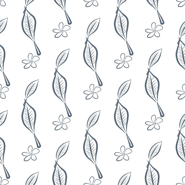 Sorunsuz soyut yaprak ve çiçek illüstrasyonlar arka plan. Karikatür tarzı vektör grafiği.