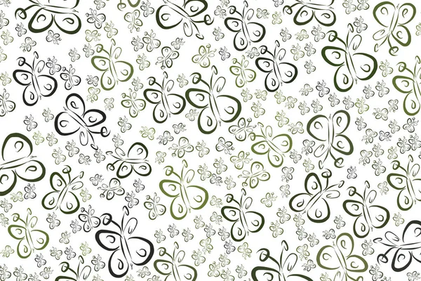 Soyut kelebek illüstrasyonlar arka plan. Karikatür tarzı vektör grafiği.