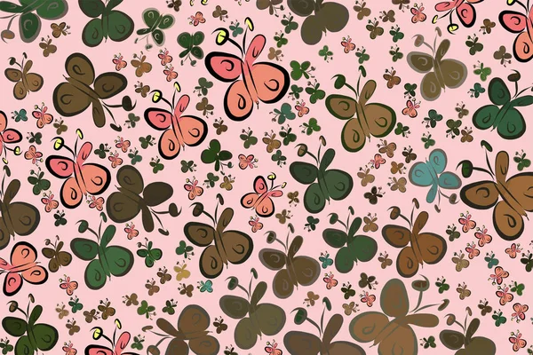 Kelebek çizimleri. Web sayfası, duvar kağıdı, grafik tasarım, katalog, doku veya arka plan için iyi. Karikatür tarzı vektör grafiği.